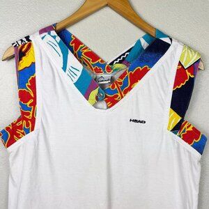 Vintage HEAD Tank Top Tropical Sporty Retro Activewear Size M